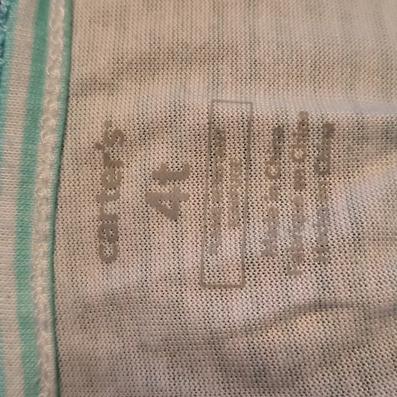 Carters 4T striped 1 piece zip up pajama - Picture 3 of 5